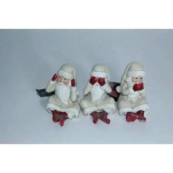 Creativeco-op Set of 3 Vintage Santas, Whimsical, Farmhouse BOHO Decor 3 " NWT - Picture 2 of 13